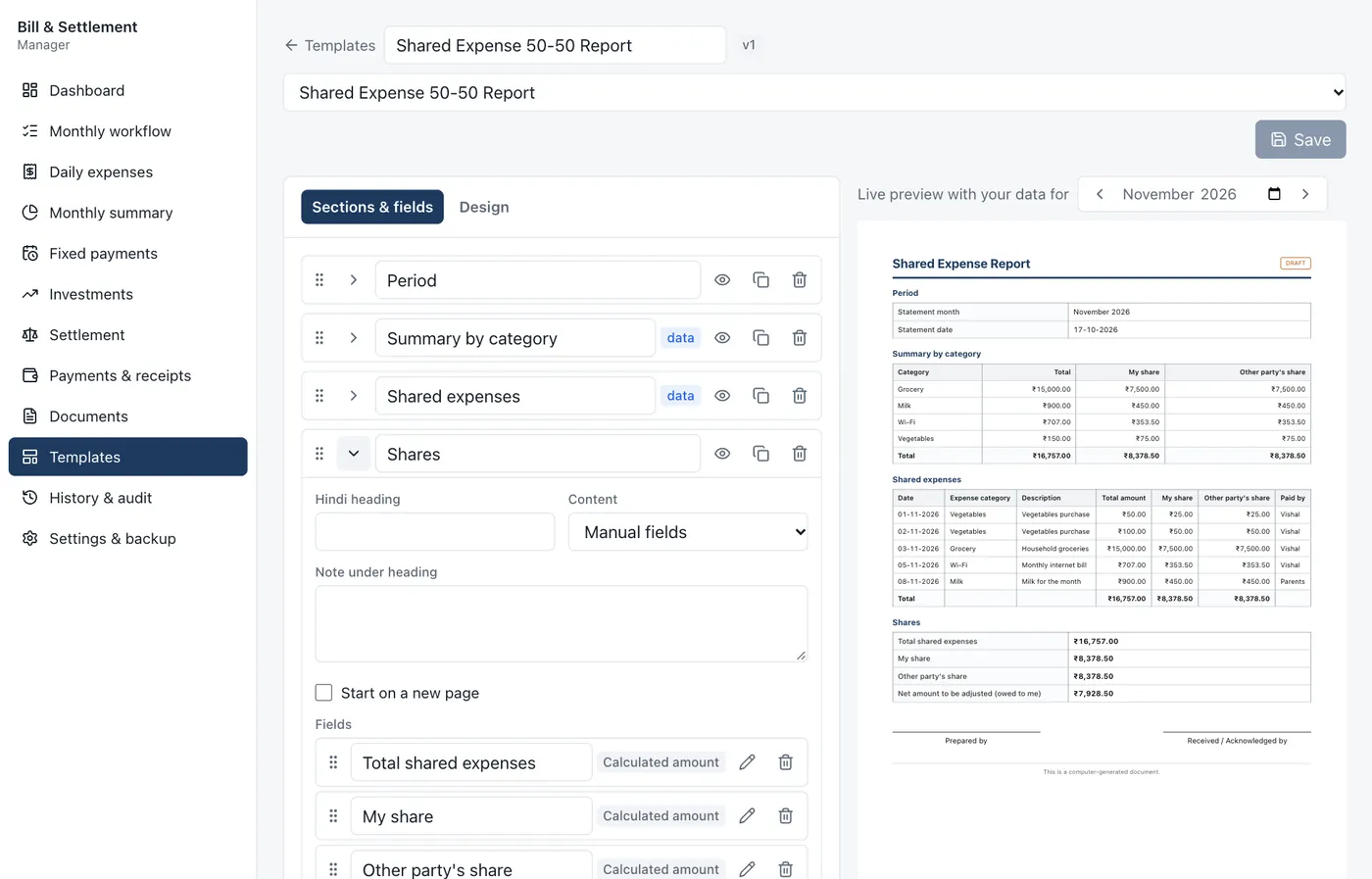 Template builder